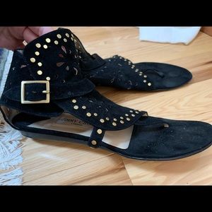 Jimmy Choo suede perforated sandals